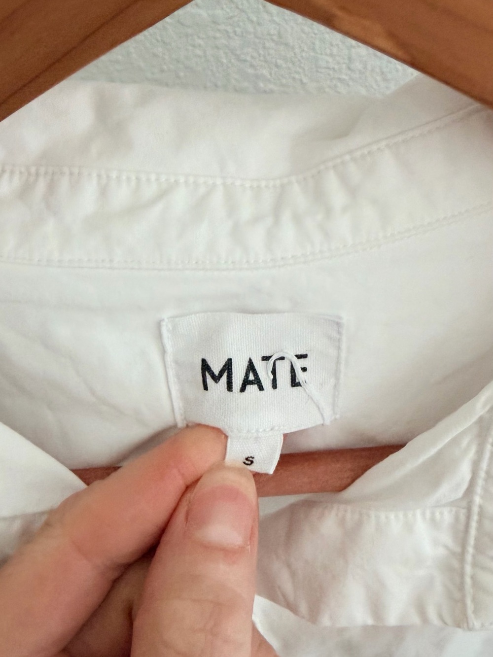 Mate The Label Organic Poplin Long Sleeve Button Down White - Picture 4 of 6